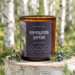 Соевая свеча Карельская берёза 200 мл в лесу